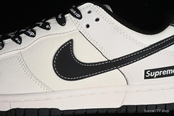 Nike SB Dunk Low Supreme Collaboration - Beige Black Canvas Anniversary Custom Low-Top Casual Skate Shoes - BB8657-515 1