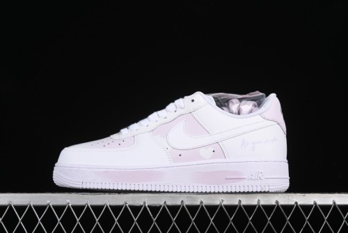 Nike Air Force 1 '07 Low Casual Sneakers with Anime-inspired White Pink Purple Spray Paint Design - CW2288-111