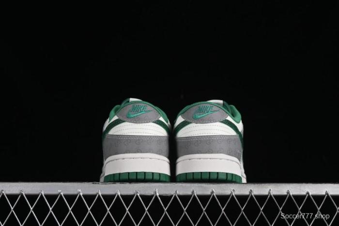 Nike SB Dunk Low Gucci Collaboration - Double G Grey Green Swoosh Anniversary Custom Low-Top Casual Skate Shoes - SF1588-134 1