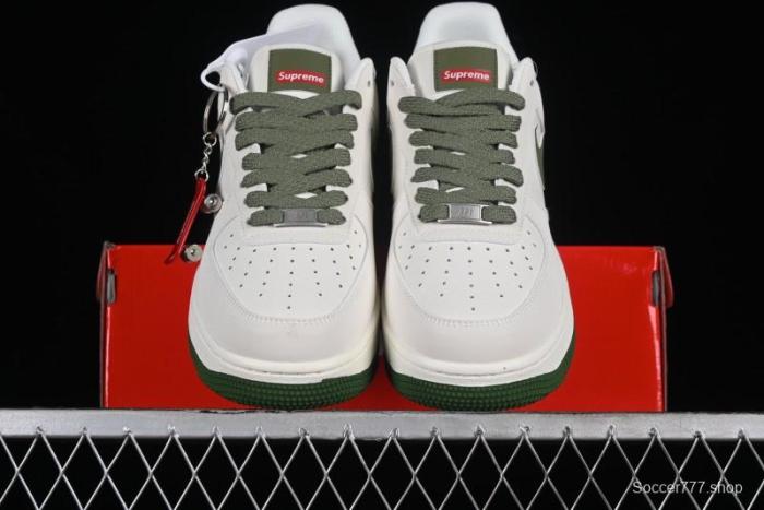 Supreme x Nike Air Force 1'07 Low Beige Green Casual Sneakers with Zoom Air Cushion - HD1968-008 1