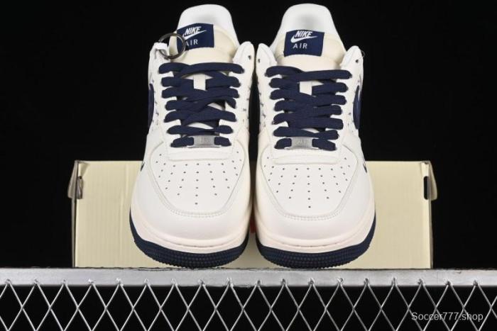 Nike Air Force 1 '07 Low Stussy Collaboration - Blue Red Print Low-Top Casual Sneakers - XZ3318-566