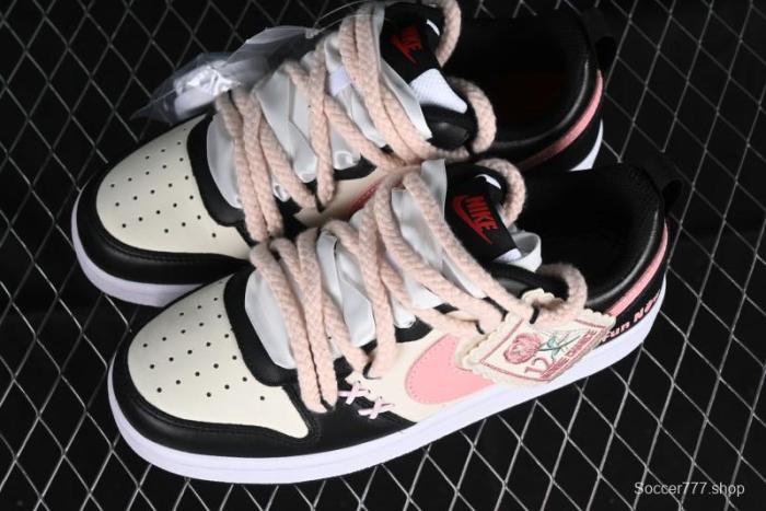 Nike Court Borough Low 2 Berry Worry Playful Cute Trendy Retro Low-Top Casual Sneakers - BQ5448-110