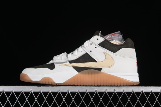 Nike Travis Scott x Jordan Cut The Check AJ1 Basketball Shoes with Velcro Design - FZ8117-100 1