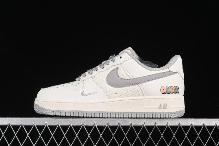 Nike Air Force 1 '07 Low Gucci Collaboration - Beige Grey Linen Casual Sneakers - XZ3398-688