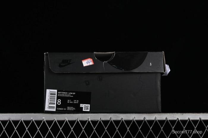 Nike Supreme x Air Force 1 Low Casual Sneakers with Full-Grain Leather and 3/4 Air Cushion - CU9225-101