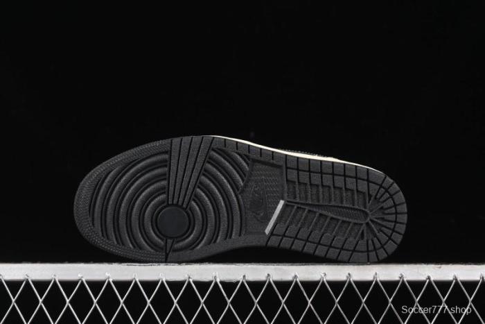 Nike Air Jordan 1 Low  Coconut Milk Black  Casual Basketball Shoes with Team Gold Accents - HQ3437-101