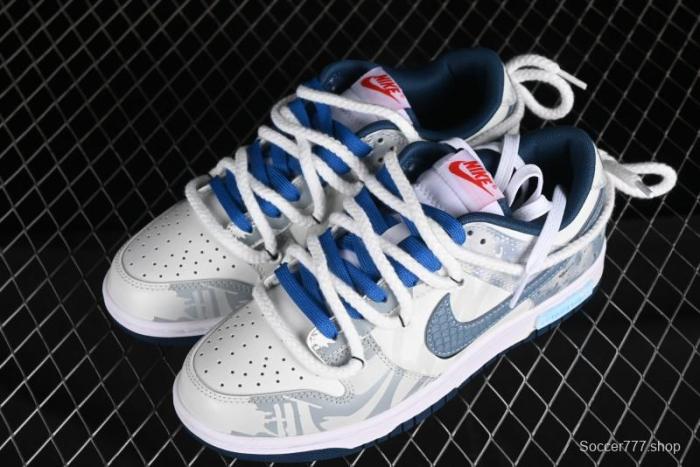 Nike Dunk Low Panda Prank Wave Rider - Silver Blue Shark Low Top Casual Sneakers - DD1391-400