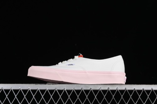 Vans Authentic White Pink Canvas Skate Shoes - VN0009PVCY7 1