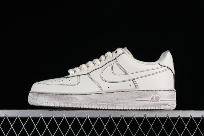 Nike Air Force 1 '07 Low Casual Sneakers with Hemp Rope Laces and Distressed Design - 315122-333 1