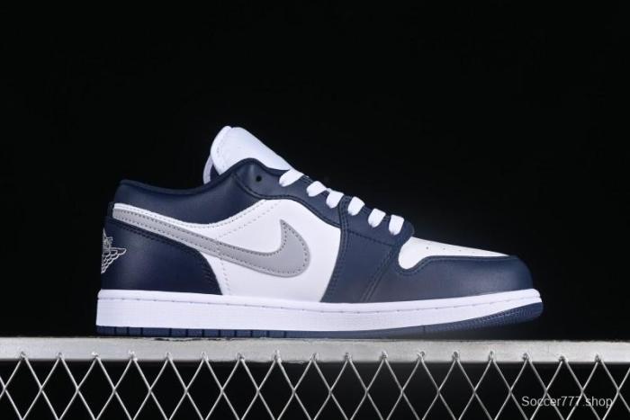 Nike Air Jordan 1 Low AJ1 White Blue Grey Low Top Lifestyle Basketball Shoes - 553558-141 1