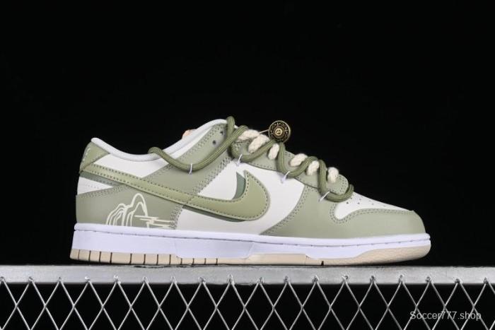 Nike Dunk Low SB Casual Sneakers with Deconstructed Laces and Dragon Well Tea-Inspired Design - DV0831-003