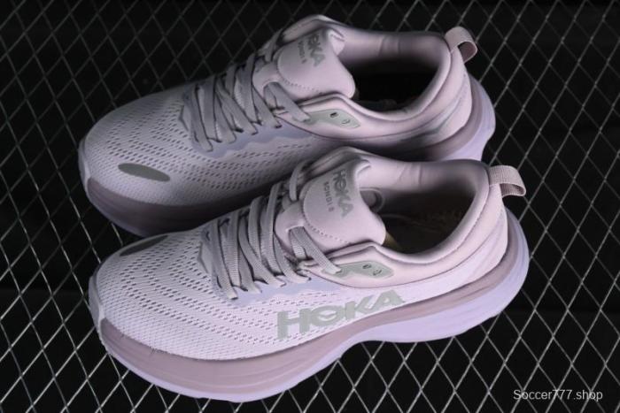 HOKA ONE ONE Bondi 8 Performance Cushion Running Shoes with Enhanced Support - 1127952 LMEL 1