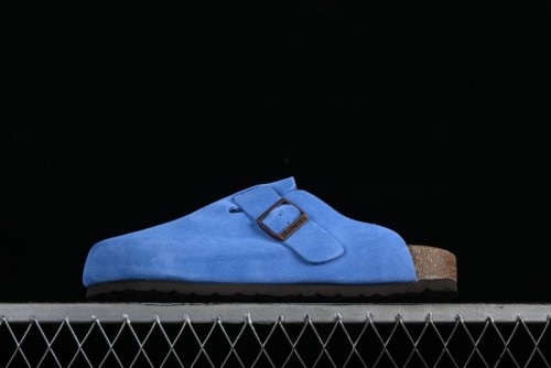 Birkenstock Arizona Soft Footbed Sandals with Suede Leather and Lambswool Lining - Original Blue