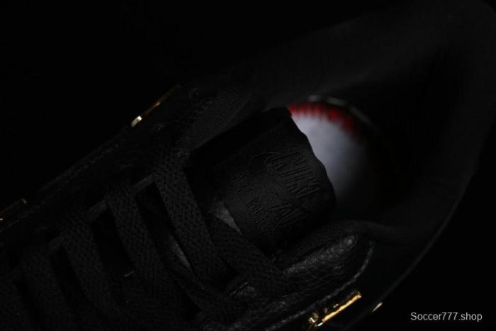 Nike Air Force 1 '07 Low Black Gold Swoosh Casual Sneakers - CT1990-001