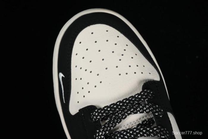 Nike SB Dunk Low Lightning Collaboration - Off White Black Colorway with Mini Swoosh Anniversary Custom Edition Low Top Casual Skate Shoes - XD1688-028 1