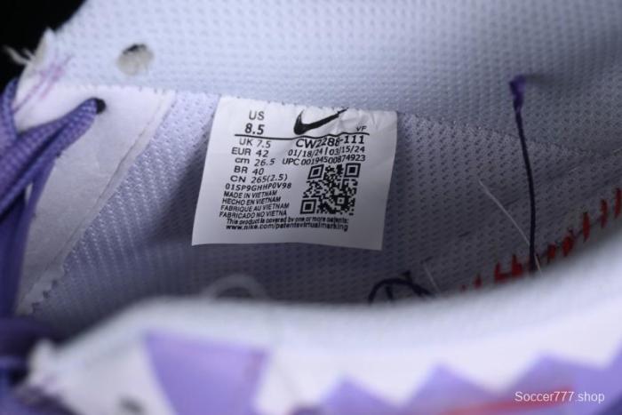 Nike Air Force 1 Low Witch Collaboration Custom Leather Sneakers with Gradient White-Purple and Skull Design - CW2288-111 1