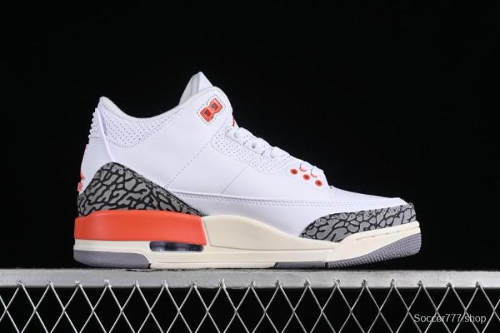 Nike Air Jordan 3 Retro Sneakers in White and Peach Orange - CK9246-121 1