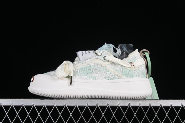 SMILEREPUBLIC Mint Manbo Light Blue Checkered Open Smile Platform Canvas Shoes - G.D4