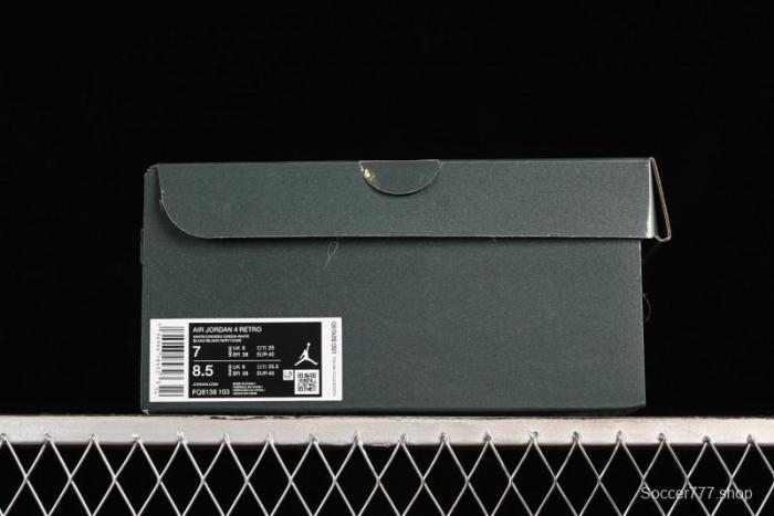 Nike Air Jordan 4 Retro Sneakers with Oxidized Green Accents and Visible Air Cushion - AQ8138-103 1