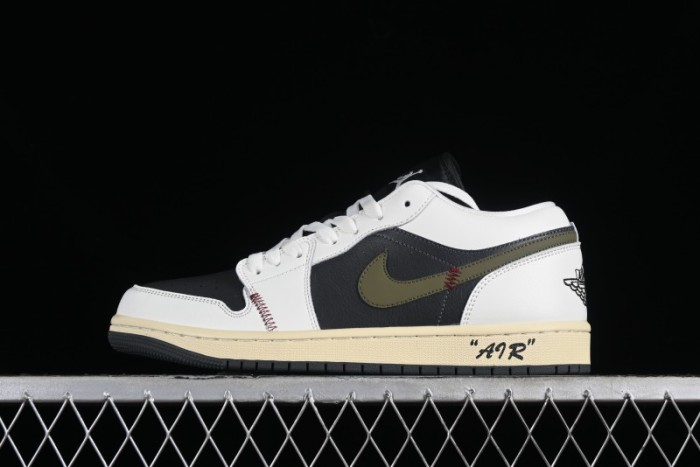 Nike Air Jordan 1 Low AJ1 Custom Black Green Low-Top Culture Casual Sneakers - DC0774-001 1