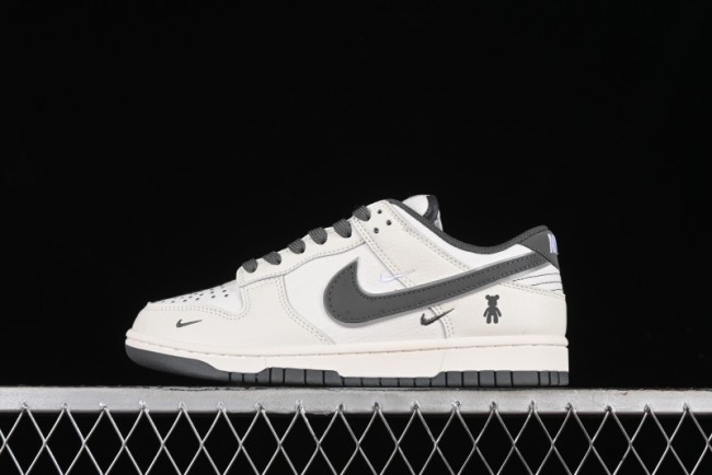 Nike SB Dunk Low Violent Bear Collaboration - Woven Grey Check Anniversary Custom Low-Top Casual Sneakers - KK1888-004
