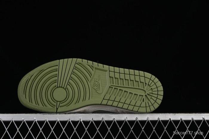 Nike Air Jordan 1 Low AJ1 Gucci Collaboration - Beige Green Knit High-End Custom Retro Basketball Shoes - DM5688-103