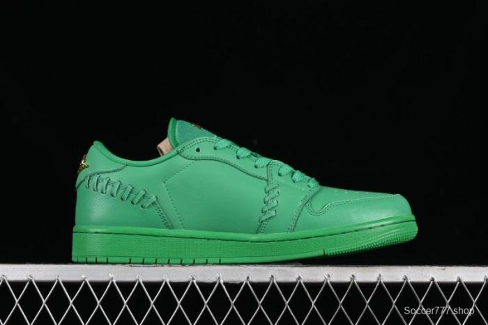 Nike Air Jordan 1 Low  Method of Make  Casual Sneakers in Green and Gold - FN5032-300