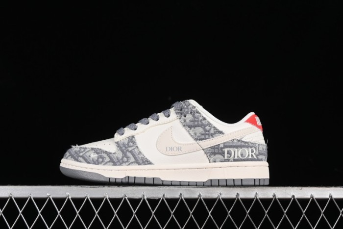 Nike SB Dunk Low Dior Collaboration - Suede Gray Anniversary High-End Custom Low-Top Casual Skate Shoes - XY1688-004