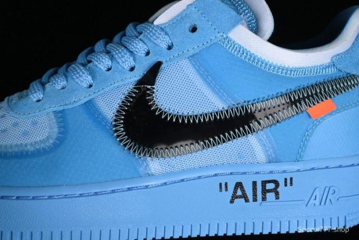 Nike Off White x Air Force 1 Low OW Collaboration Transparent Blue Casual Sneakers - AO4606-400 1