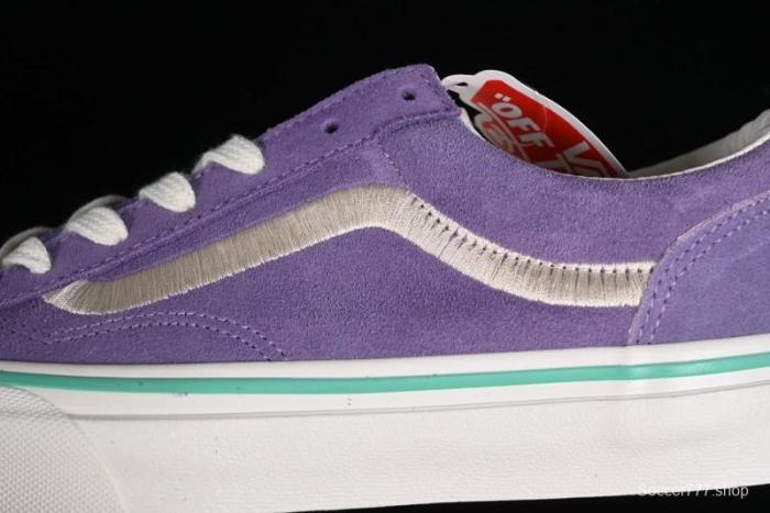 Vans Style 36 Low-Top Skate Shoes with Purple Embroidery - VN000CRPGRN 1