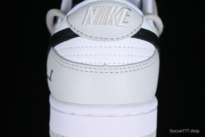 Nike Dunk Low Leather Letter High Street Deconstructed Black Grey SB Strap Low Top Casual Sneakers - DV0831-101