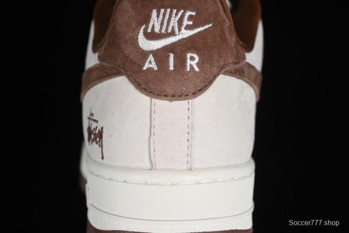 Nike Air Force 1 '07 Low Stussy Collaboration - Coffee Pig Suede Low-Top Casual Sneakers - HD1968-017 1