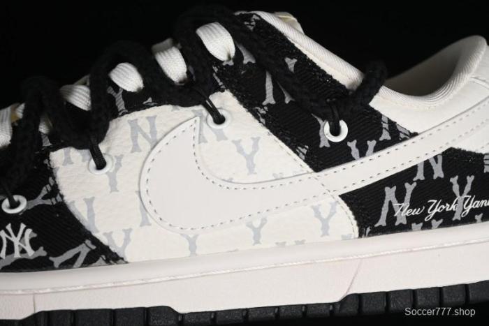Nike SB Dunk Low MLB Strap Collaboration - Black Denim Print Anniversary Custom Low-Top Casual Sneakers - SJ2068-251 1