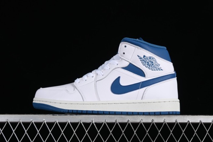 Nike Air Jordan 1 Mid Industrial Blue Basketball Shoes with Air Cushion - FN5215-141 1