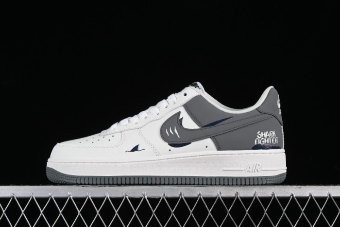 Nike Air Force 1 '07 Low  SHARK  Casual Sneakers with Full-Length Air Cushion - DB3301-220