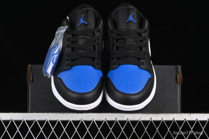 Nike Air Jordan 1 Low Retro Basketball Shoes in Black/Blue - 553558-042