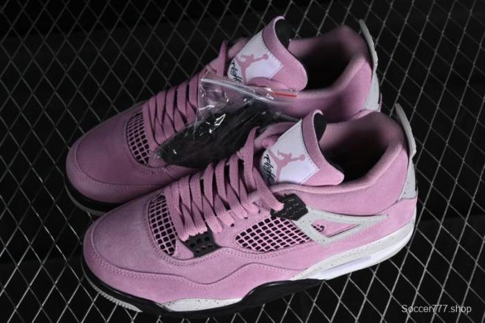 Nike Air Jordan 4 Retro  Orchid  Sneakers with Suede Upper and Cement Grey Accents - AQ9129-501 1
