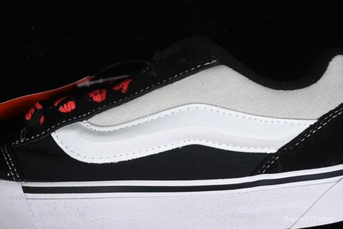 Vans Classics Knu Skool Patchwork Letter Lace-Up Chunky Tongue Platform Sneakers - VN0009QCBLK 1