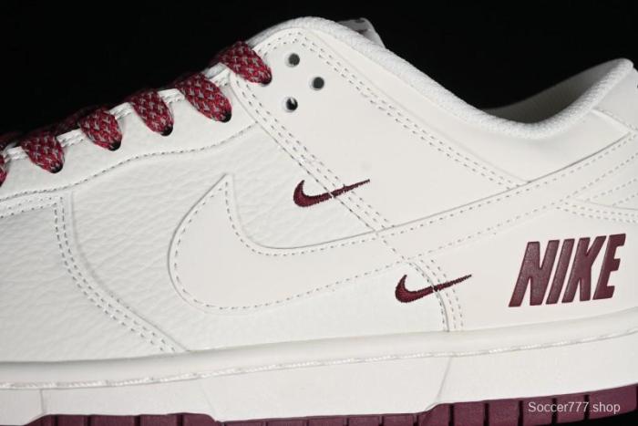 Nike SB Dunk Low Collaboration Three Swooshes Rice Wine Red Color Low-Top Casual Skateboarding Shoes - NK5639-322 1