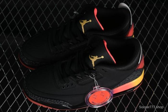 Nike Air Jordan 3 Retro  Rio  Collaboration Sneakers with Gradient Heel and J Balvin Logo - FN0344-001 1