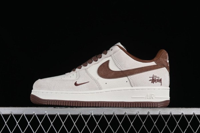 Nike Air Force 1 '07 Low Stussy Collaboration - Coffee Pig Suede Low-Top Casual Sneakers - HD1968-017 1