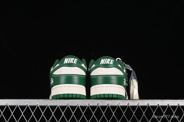 Nike SB Dunk Low Stussy Collaboration - Dark Green Anniversary Custom Low-Top Casual Skate Shoes - BB9898-005