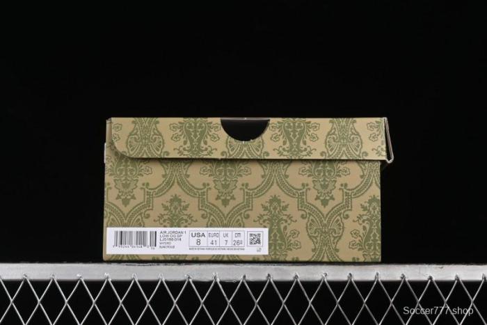 Nike Travis Scott x Fragment Design x Air Jordan 1 Low OG SP AJ1 Gucci Collaboration - White Low-Top Casual Sneakers LJ5188-014