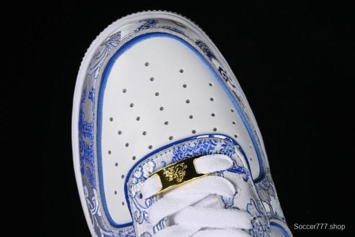 Nike Air Force 1 '07 Low DIY Blue and White Porcelain Dragon Embroidery Casual Sneakers - CW2288-201