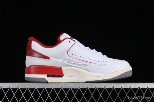 Nike Air Jordan 2/3 Retro Low Top Basketball Shoes in White/Red - FD0383-161 1
