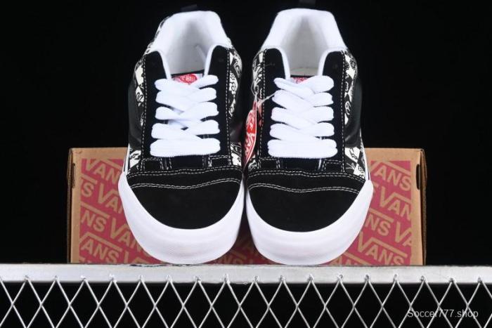 Vans Classics Knu Skool Checkerboard Graffiti Chunky Tongue Skate Shoes - VN0009QC6BT