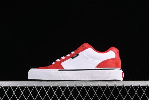 Vans Chukka Push Low-Top Skate Shoes White Red Anti-Slip Casual Sneakers - VN0009QPA03