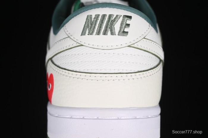 Nike SB Dunk Low Comme des Garçons Collaboration - Woven Beige White Swoosh Anniversary Custom Low-Top Casual Skate Shoes - KK1888-010