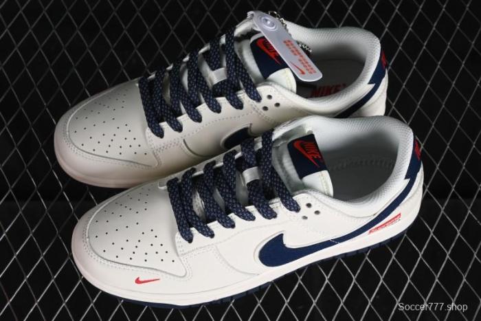 Nike Supreme x SB Dunk Low Balenciaga Collaboration - Off White Blue Canvas Anniversary High-End Custom Low-Top Casual Sneakers - XX2025-310 1