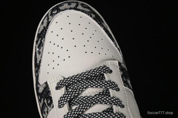 Nike SB Dunk Low Dior Collaboration - Black Grey Pattern Anniversary High-End Custom Low-Top Casual Sneakers - XY1688-010